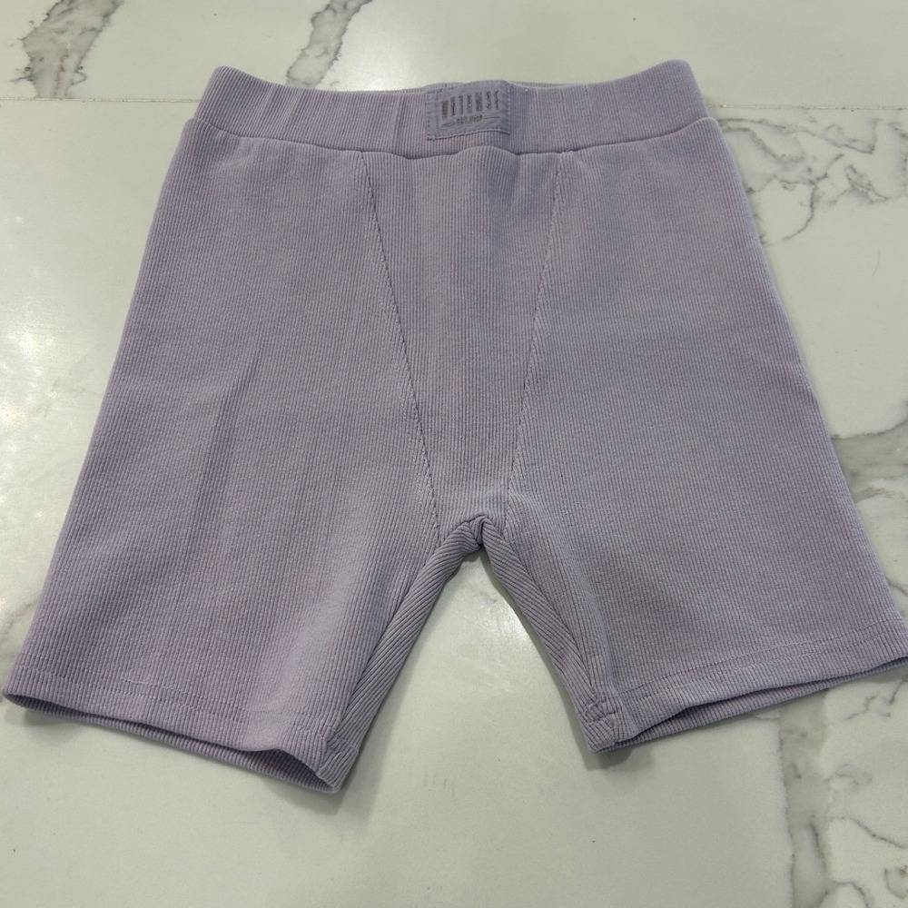 WNTRMSE Ribbed Bike Shorts Womens Size S/8 Grey Cotton Casual Athleisure